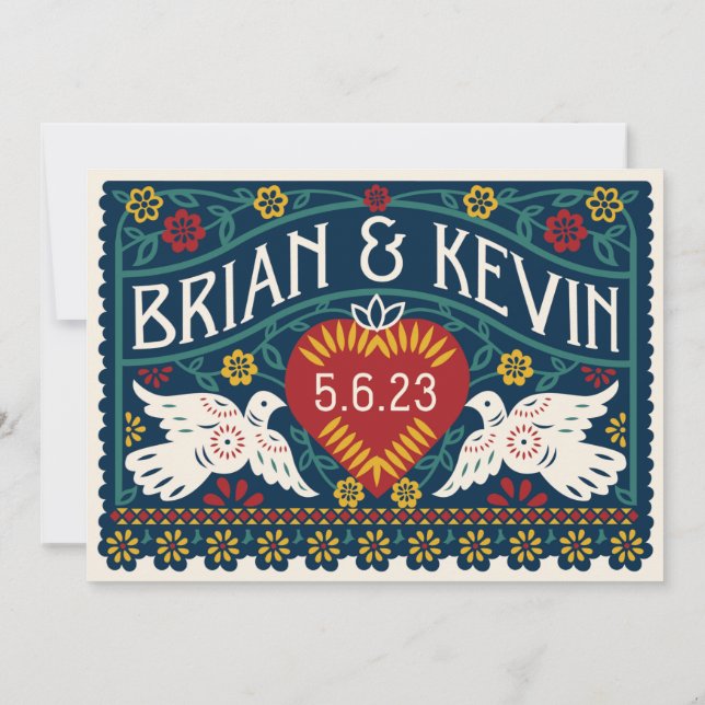 Papel personalizado Pássaros apaixonados Convite a (Verso)