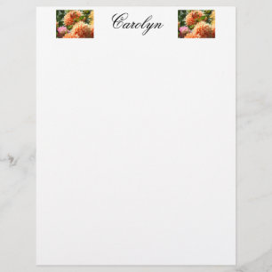 Papel Personalizado Seu Nome Dahlia Flowers