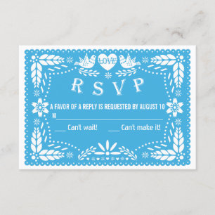 Papel picado ama pássaros casados azuis Resposta R