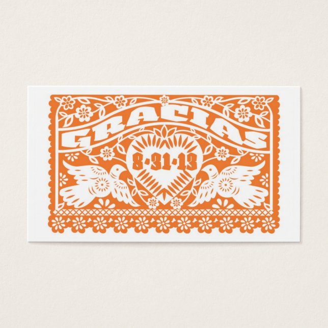 Papel Picado Lovebird Orange Tag (Frente)