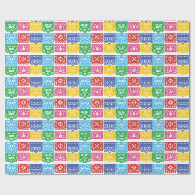 Papel Picado Papel de Presente de Natal (Aberto)