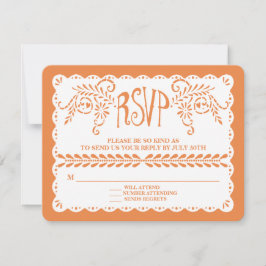 Papel Picado RSVP Laranja Fiesta Banner