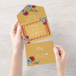 Papel Picado Vinhas Florais Botânicas Mexicanas Bo