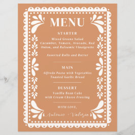 Papel Picado Wedding Menu Moderno Tema Mexicano