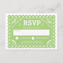 Papel Picado Wedding RSVP Green