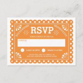 Papel Picado Wedding RSVP Orange