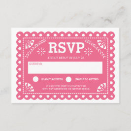 Papel Picado Wedding RSVP Rosa