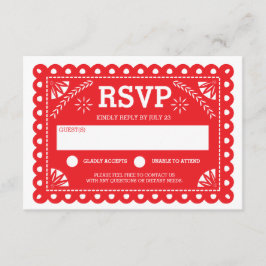 Papel Picado Wedding RSVP Vermelho