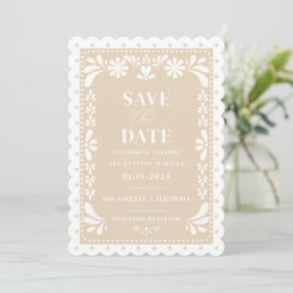 Papel Picado Wedding Salvar a Data Convite