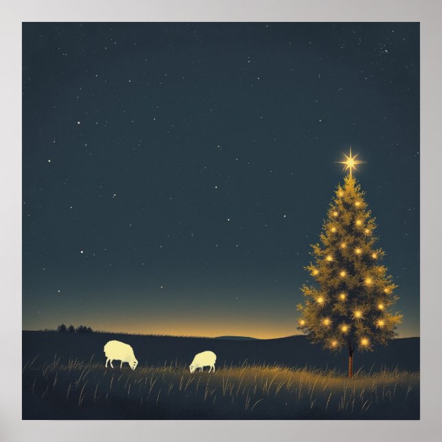 Papel Poster de inverno Noite (Frente)