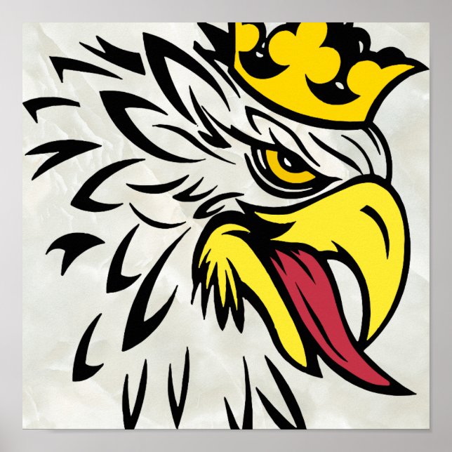 Papel Poster de valor de mármore branco da águia (Frente)