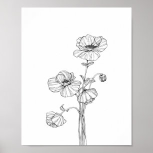 Papel Poster Minimalista Flor (Matte)