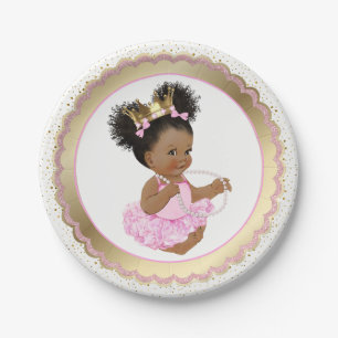 Papel Prata Princesa Americana Festa de Bebê Prato de Pa