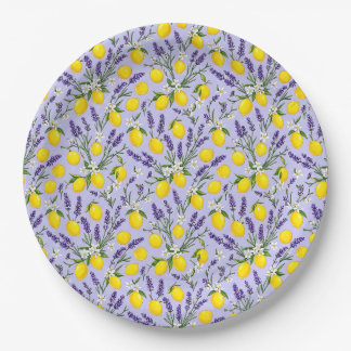 Papel Prato com Estampa de Lavanda e Limão