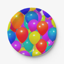 Prato de Aniversário com Desenho de Balão