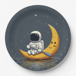 Papel Prato de Aniversário Espacial Fora deste Mundo