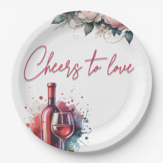 Papel Prato de Chuveiro de Noiva Parabéns ao Amor