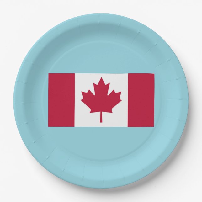 Papel Prato de festa de celebração do Dia do Canadá (Frente)