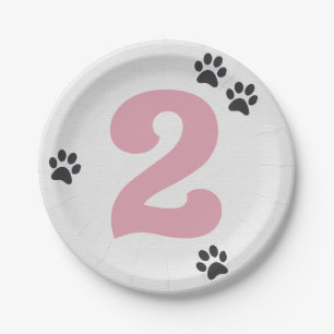 Papel Prato de festa Pink Two Let the Dogs Out
