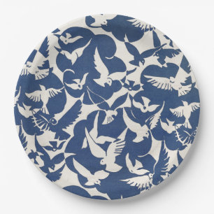 PAPEL PRATO DE PAPEL: PIGÕES EM BRANCO + AZUL:1928