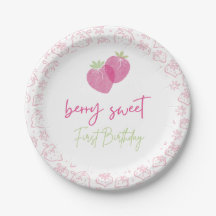 Prato de Primeiro Aniversário Berry Sweet