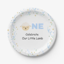 Prato de Primeiro Aniversário Little Lamb