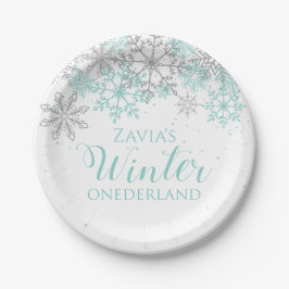 Papel Prato de Primeiro Aniversário Winter Onederland Az