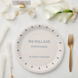 Papel Prato de Seder de Páscoa Personalizado com Nome da