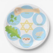 Prato de Seder Infantil - Azul