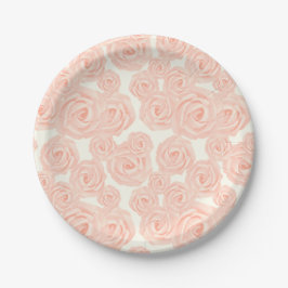 Papel Prato de sobremesa retrô com rosas de glacê pipeta