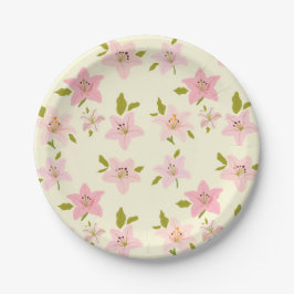 Papel Prato Decorativo com Padrão de Jardim Floral Color
