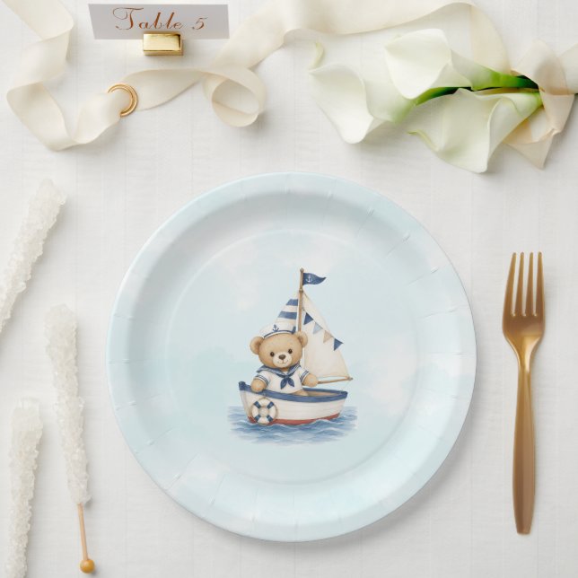 Papel Prato para Chá de Bebê Marinheirozinho (Casamento)