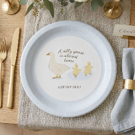 Papel Prato para Chá de Bebê Silly Goose Está Quase Solt