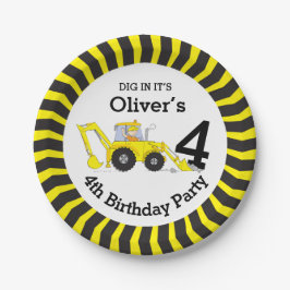 Papel Prato personalizado de 4 anos