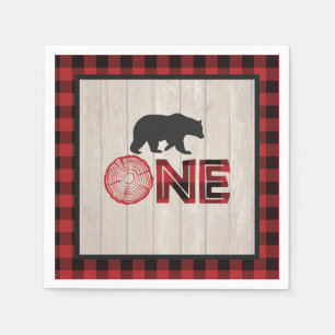 Papel primeiro aniversario de Lumberjack - Guardanapo Ve