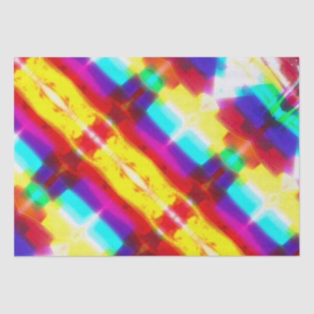 Papel principal no tecido do arco-íris abstrato (Frente )