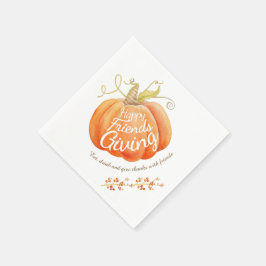 Papel Pumpkin aquarela e amigos de arte dando guardanapo