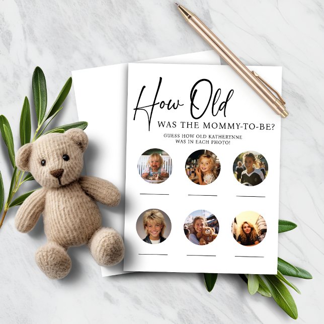 PAPEL: Quantos anos a Mamãe tinha para ser jogo de (PAPER How Old Was Mommy to Be Baby Shower Game)