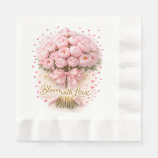 Papel Ramalhete de Peônias Rosa Suave – Guardanapo de Pa