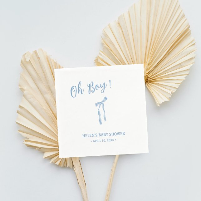 Papel Rapazes simples e arco azuis guardanapo chá de fra (Criador carregado)