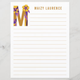 Papel revestido por alfabeto floral abstrato