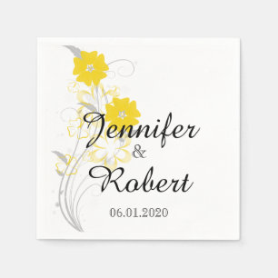 Papel Romance de brotamento no guardanapo amarelo do