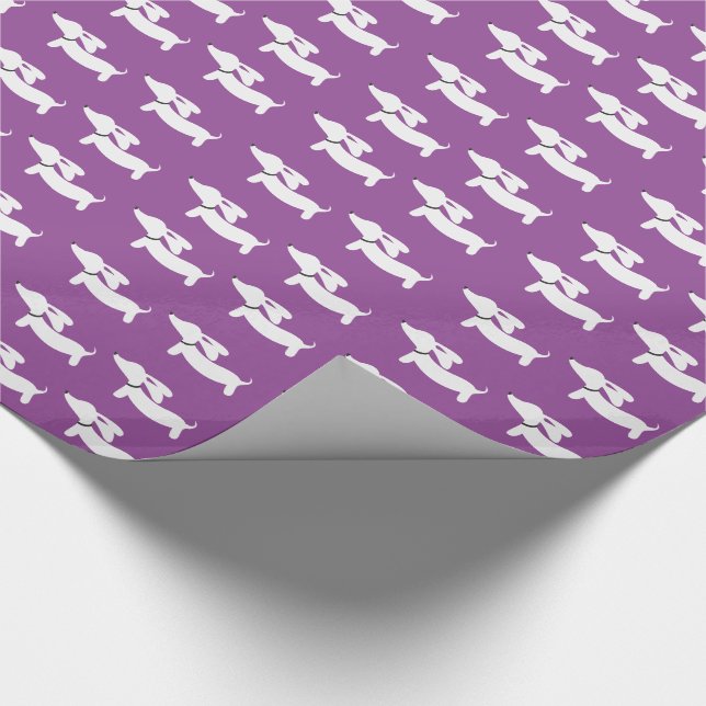 Papel roxo do papel de embrulho do cão do Wiener (Ponta)