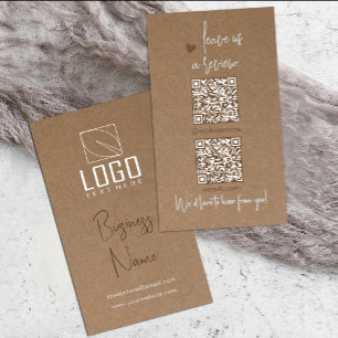 Papel russo Kraft Cartão de visita de código QR