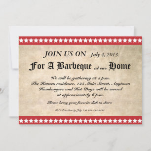 Papel rústico 4o do convite do assado de julho
