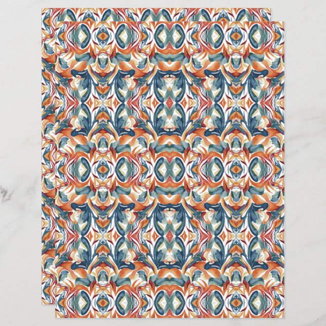 Papel Scrapbook Abstrato 4 (Frente/Verso)