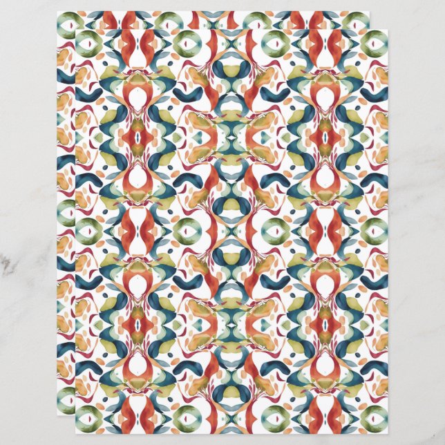 Papel Scrapbook Abstrato 6 (Frente/Verso)