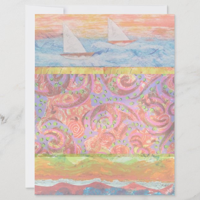 Papel Scrapbook Abstrato de veleiro (Frente)