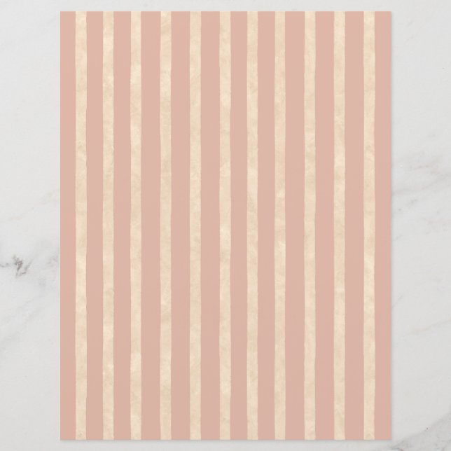 Papel Scrapbook Boho Blush Pink and Cream Strips (Frente)