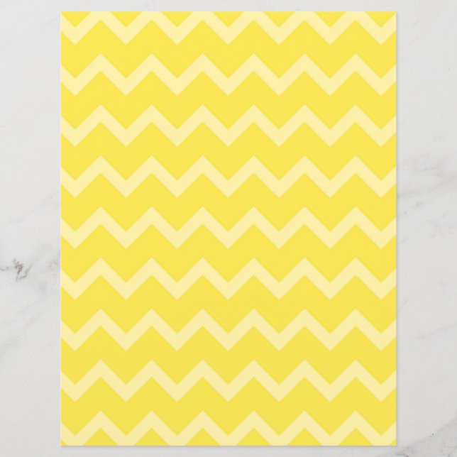 Papel Scrapbook Chevron Amarelo-Duplo (Frente)